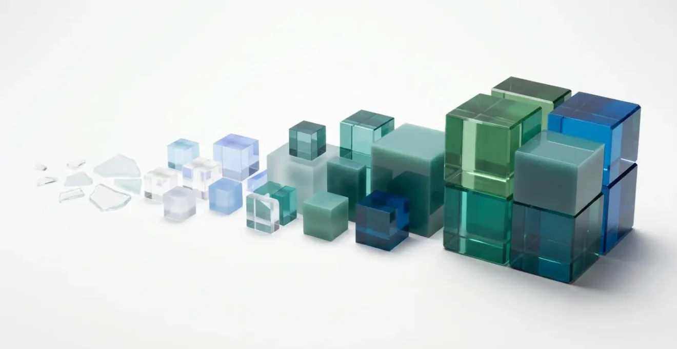 Composition abstraite de formes géométriques colorées représentant différents niveaux de couverture